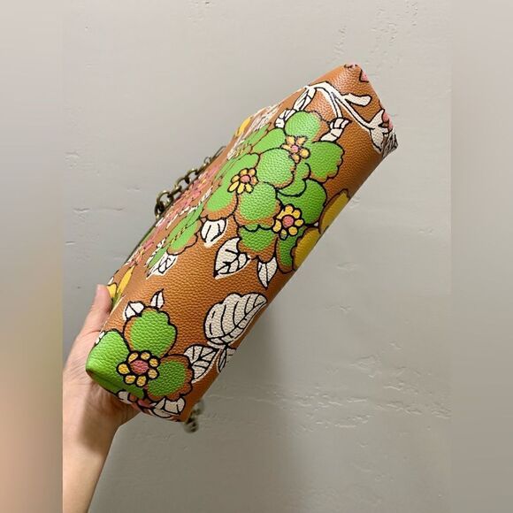 Vintage Style Handcrafted Genuine Leather Floral Printed Kisslock Handbag Set - Picture 13 of 16